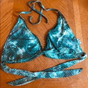 Lucky Brand Bikini Top Blue Green Tye Dye